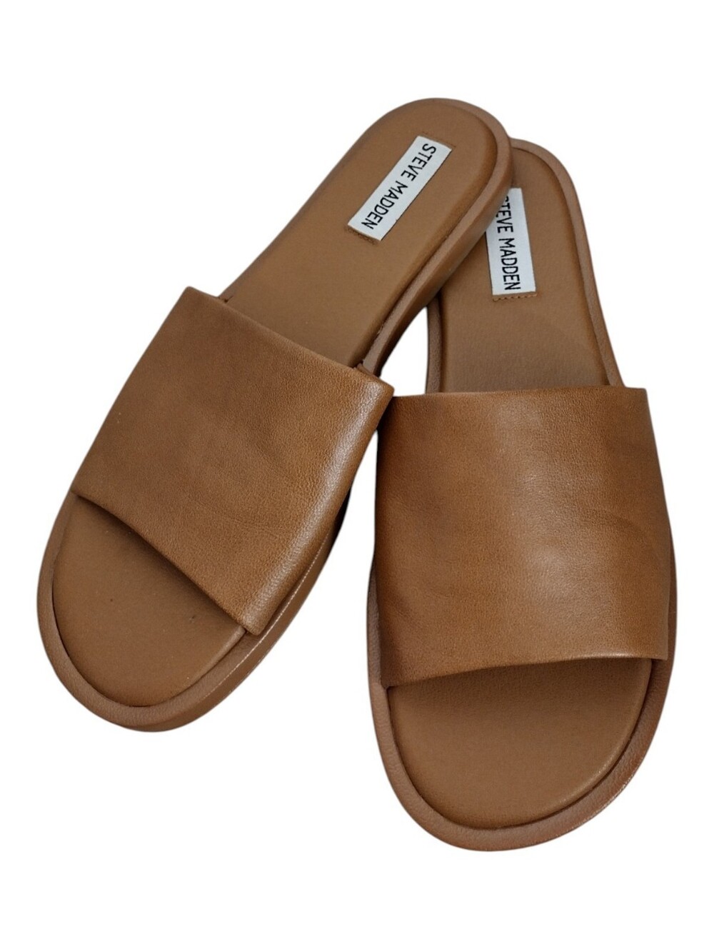 Steve Madden Tan Leather Slide Sandal